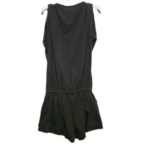 REALITEE Womens Romper Large Black Sleeveless Drawstring Cotton Stretch Casual